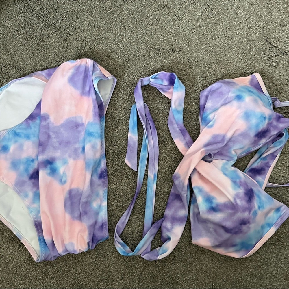 Tie-Dye Bikini Set in Pink and Blue